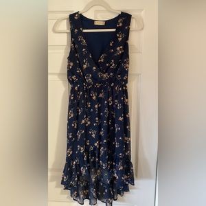 Altar’d State Dress Size Small Navy Blue Flower Print
